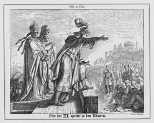 Der Heilige Römische Kaiser Otto III. spricht zu den Römern
