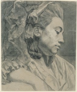 Kopf einer Dame, im Profil nach rechts (Elisabetha Auguste Graff, geb. Sulzer, Ehefrau von Graff) von Anton Graff