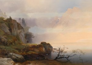 Anton Hansch Herbststimmung am See 1846 von Anton Hansch