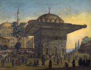 Ansicht des Tophane-Brunnens, Istanbul, Türkei von Anton Ignaz Melling