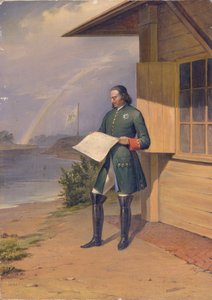 Peter I am Ufer des Flusses Newa