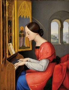 Heilige Cäcilia von Rom spielt die Orgel - Gemälde von Anton Josef Dräger (1794-1833)