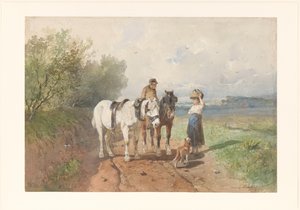 Gespräch auf einem Feldweg von Anton Mauve