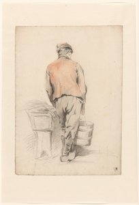 Stehender Junge mit Eimer, von hinten gesehen von Anton Mauve