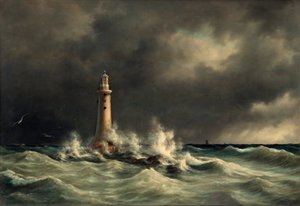 Leuchtturm bei Stora Bält von Anton Melbye