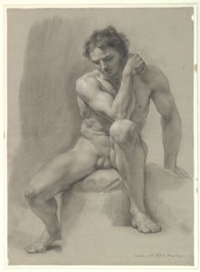 Sitzender nackter Mann von Anton Raphael Mengs