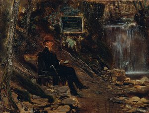 Der Schriftsteller Hermann Rollett am Wasserfall von Anton Romako