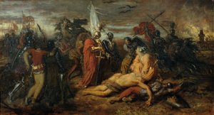 Rudolf von Habsburg an der Leiche Přemysl Ottokars, König von Böhmen von Anton Romako