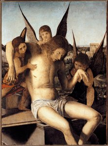 Pietà mit drei Engeln von Antonello da Messina