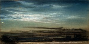 Sonnenuntergang und leuchtende Nachtwolken, 6. Juli 1885