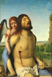 Der tote Christus, von einem Engel gestützt von Antonello da Messina