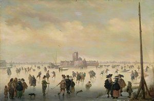 Eislaufszene von Antoni (1594 1641) Verstralen