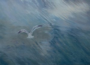 Möwe fliegt weg