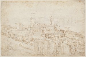Die Kirche S. Gregorio Magno auf dem Caelius (verso) von Antonie van den Wyngaerde