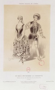 Mr. Ibos und Miss Richard als Herzog von Mantua und Magdalena in Rigoletto von Verdi, 1885 von Antonin Marie Chatiniere