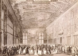 Herzogliche Gesellschaft, Bankett des Dogen von Venedig zu Ehren der Vertreter ausländischer Delegationen von Antonio (after) Canaletto