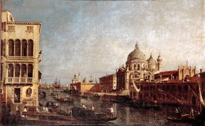 Ansicht der Kirche Salute in Venedig. Gemälde aus der Werkstatt von Giovanni Antonio Canal, genannt il Canaletto, 1740-1750