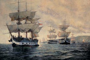 Die Einschiffung der Befreiungsexpedition von Peru am 20. August 1820 unter dem Kommando von General José de San Martín (1778-1850)