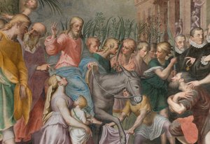 Apsis, Antonio Campi, Jesu Einzug in Jerusalem 1582-84 (Detail) von Antonio Campi