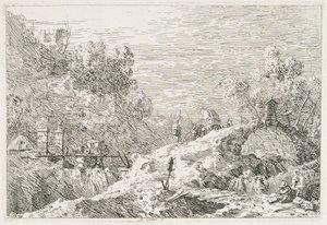 Ansichten: Berglandschaft mit fünf Brücken, 1735-1746