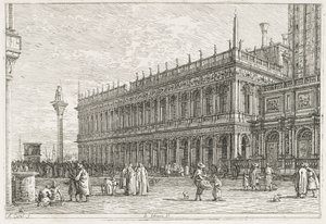Ansichten: Die Bibliothek, Venedig von Antonio Canaletto
