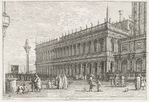 Ansichten: Die Bibliothek, Venedig, 1735-1746 von Giovanni Antonio Canal