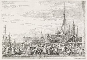 Ansichten: Der Markt auf dem Molo, 1735-1746 von Giovanni Antonio Canal