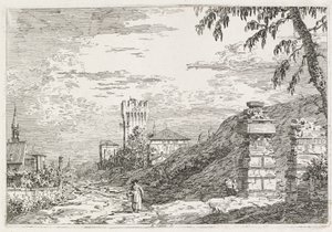 Ansichten: Zwei zerstörte Säulen, 1735-1746