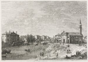 Ansichten: Blick auf Dolo, eine Stadt an der Brenta, westlich von Venedig, 1735-1746 von Giovanni Antonio Canal