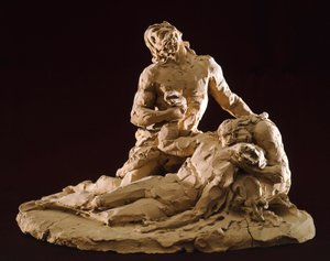 Beweinung Christi von Antonio Canova, Modell in Ton (Detail)