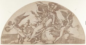 Gott sitzt auf der Welt, 1540-45 von Antonio Fantuzzi
