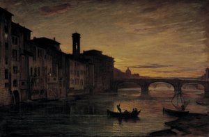 Der Arno in Ponte Santa Trinita, ca. 1866 von Antonio Fontanesi