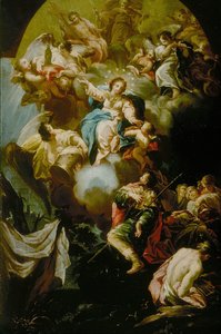 Vision des heiligen Jakobus von der Jungfrau der Säule von Antonio González Velásquez