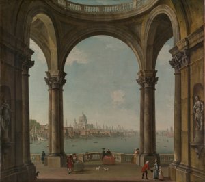 Capriccio mit St. Pauls und der alten London Bridge von Antonio Joli