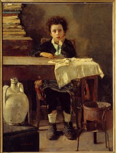 Der kleine Schuljunge oder arme Schuljunge von Antonio Mancini