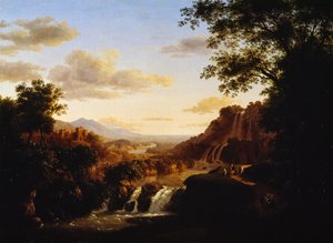 Landschaft mit Wasserfall von Antonio Marinoni