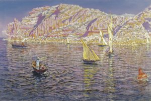 Meereslandschaft. Blick auf die Bucht von Palma de Mallorca von Antonio Munoz Degrain