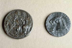 Medaille von Francesco Sforza, Herr von Cremona, zu Pferd (Bronze)