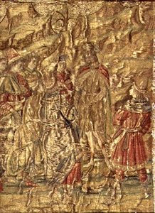 Das Treffen zwischen Johannes dem Täufer und den Zöllnern, Wandteppich mit Szenen aus dem Leben des Heiligen