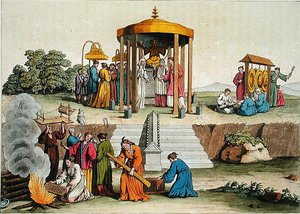 Eine japanische Hochzeitszeremonie, Illustration aus 