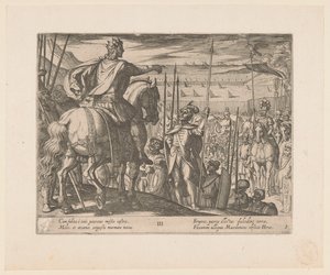 Alexander der Große instruiert die makedonischen Soldaten