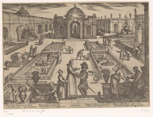 April: ein Garten (Stier) von Antonio Tempesta