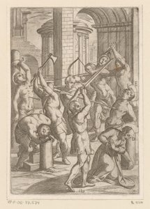 Folter mit Schwert, Speer und Pfeil und Bogen (Martyrien der christlichen Märtyrer)