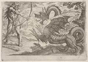 Herkules und die Schlange Ladon, 1608 von Antonio Tempesta