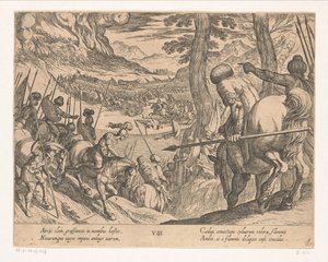 Das Heer Alexanders des Großen umzingelt die feindlichen Truppen mit Feuer