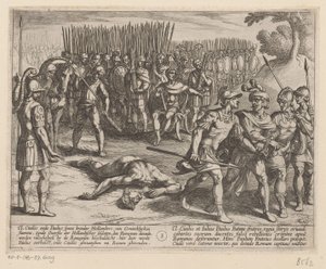 Julius Civilis wird verhaftet und sein Bruder Paulus enthauptet von Antonio Tempesta