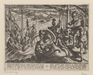 Niederländische und römische Schiffe am Rhein von Antonio Tempesta