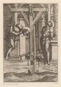 Kreuzigung Martyrien christlicher Märtyrer (Serientitel) Varia tormentorum et supplicioru crudelium (...) (Serientitel) von Antonio Tempesta
