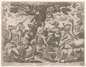 Orpheus verzaubert die Tiere mit seiner Musik von Antonio Tempesta