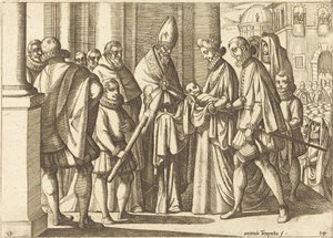Philipp als Junge vor Margarete von Österreich von Antonio Tempesta